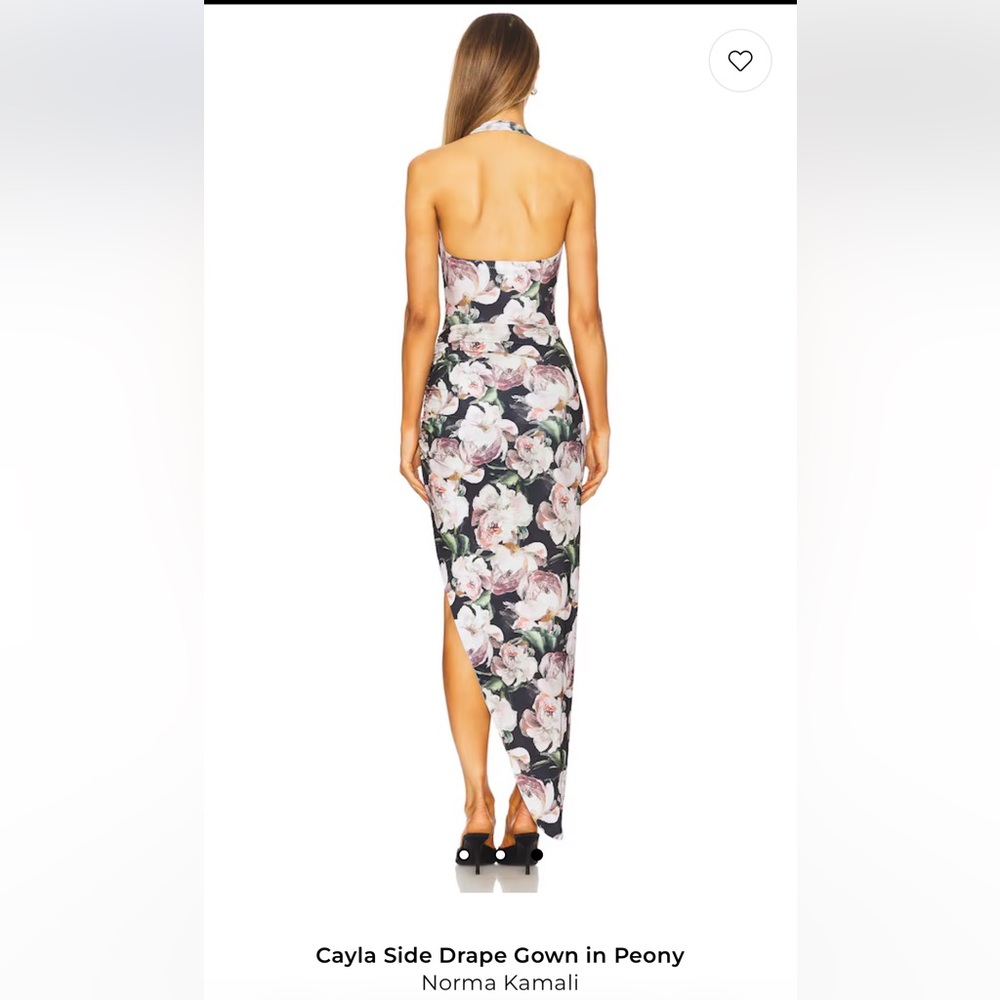 NWT - Norma Kamali Cayla Side Drape Gown in Peony XS - Picture 3 of 6